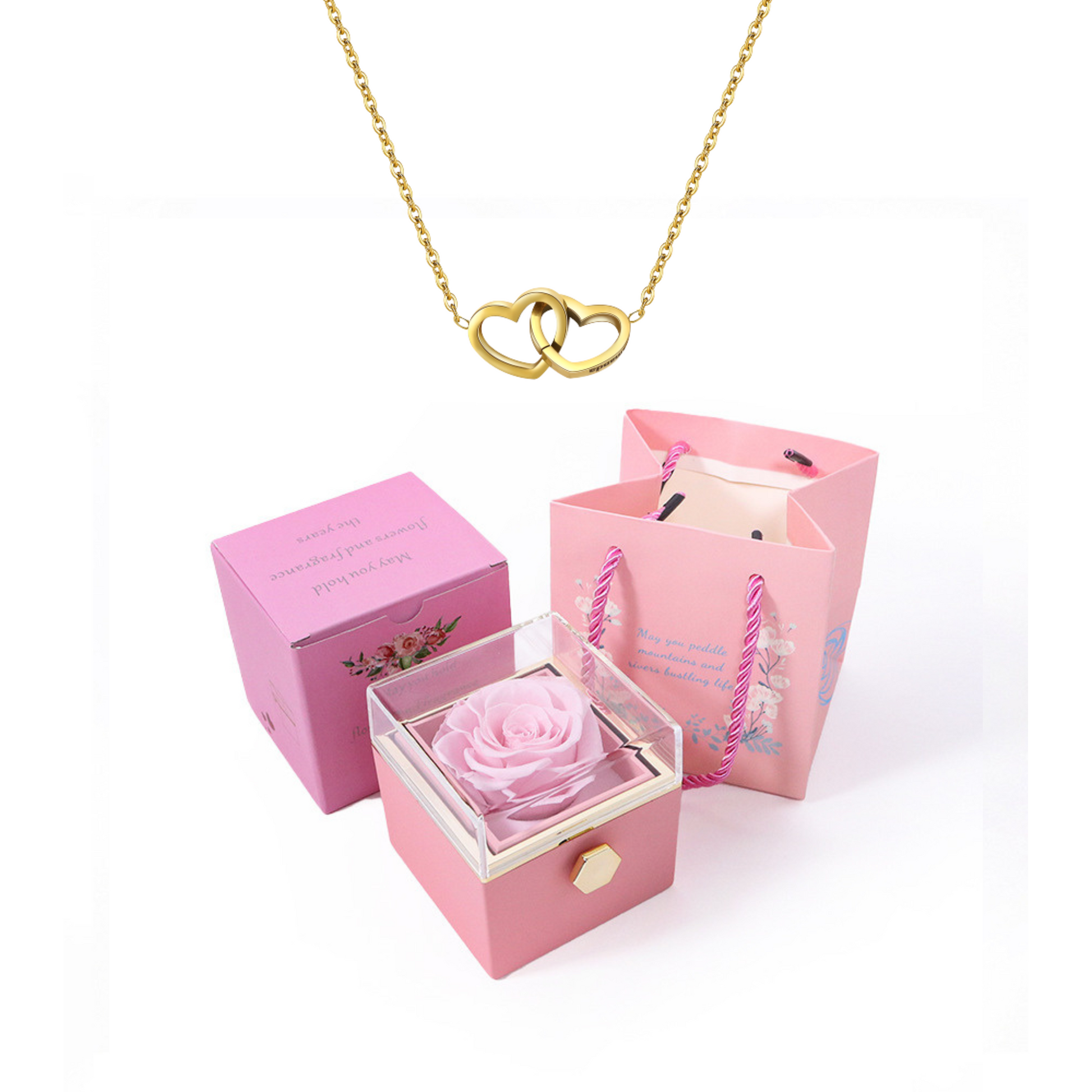 Engraved Necklace – With Real Rose – For My Love