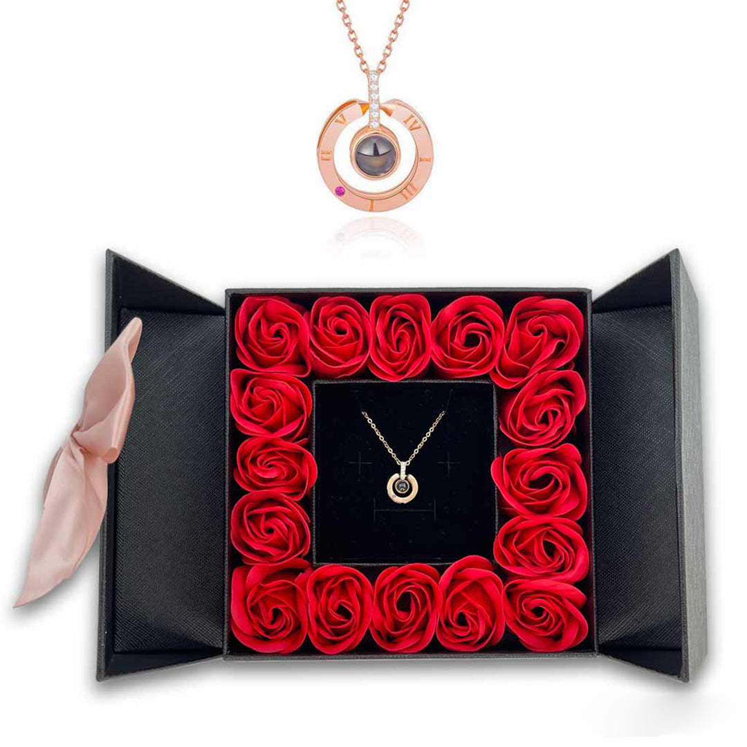 I Love You Necklace in 100 Languages + Gift Box – 925 Silver