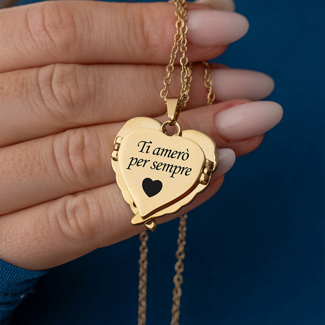 Personalized My Angel Necklace 925 Sterling Silver + Gift Box with 6 Roses