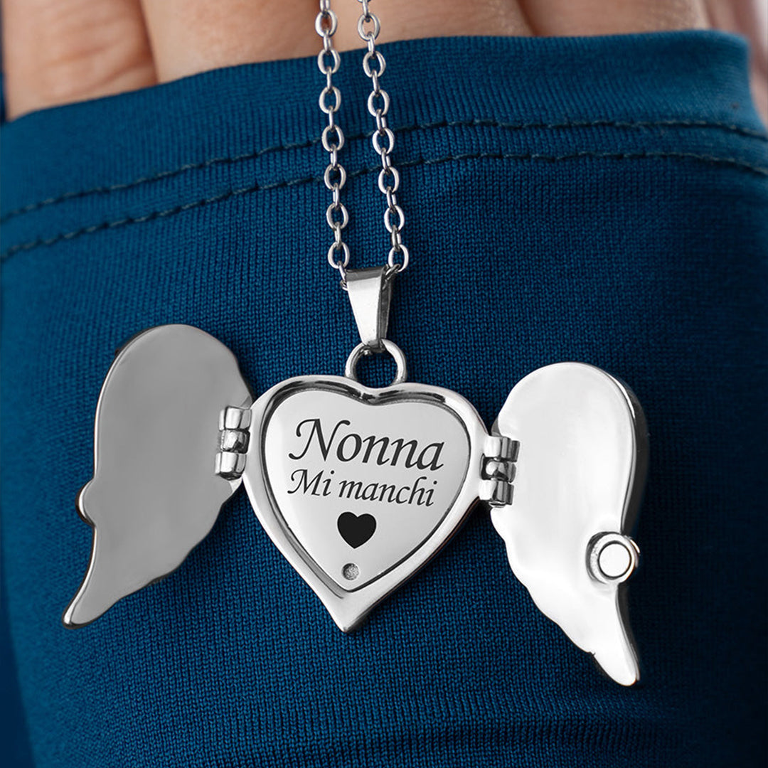 Personalized My Angel Necklace 925 Sterling Silver + Gift Box with 6 Roses