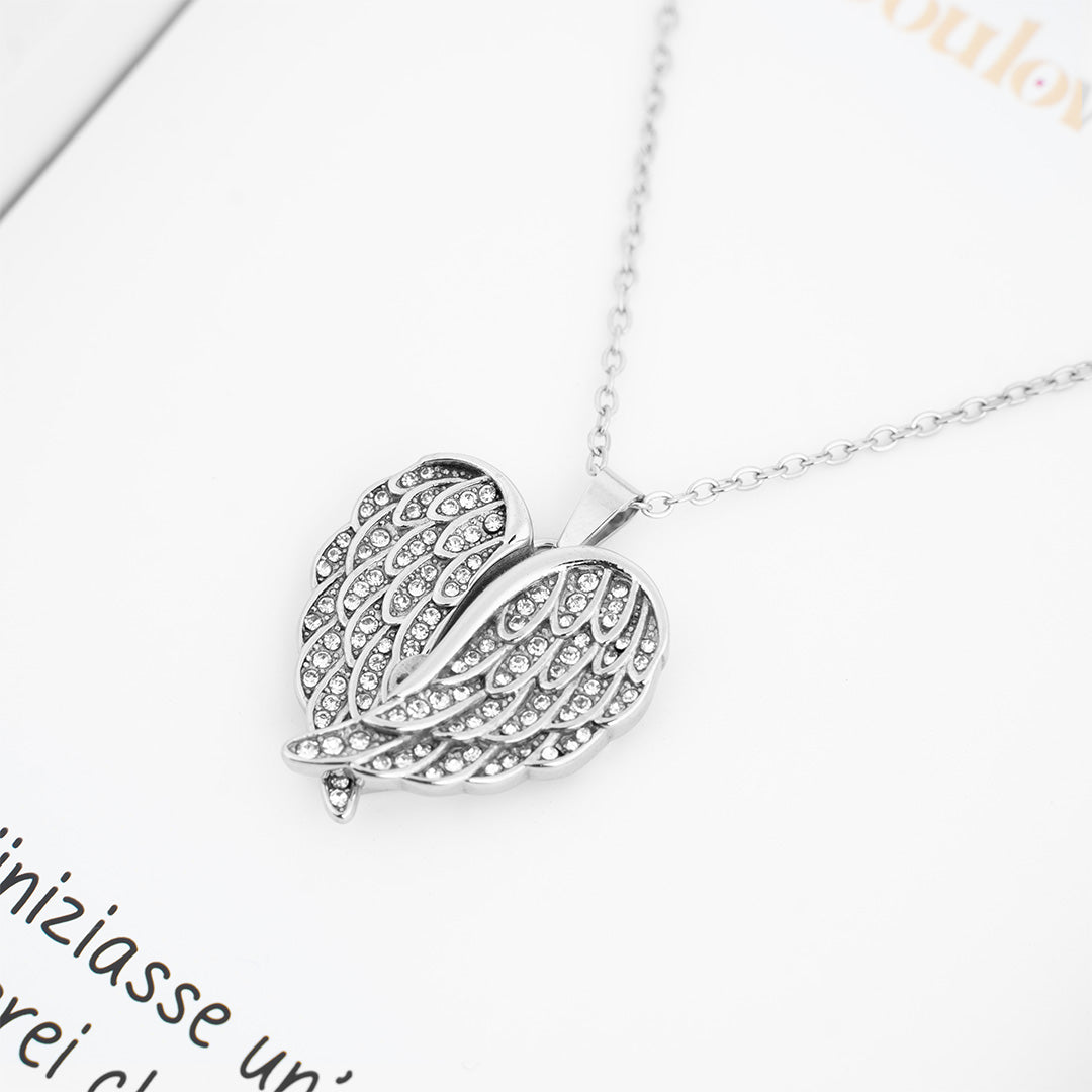 Personalized My Angel Necklace 925 Sterling Silver + Gift Box with 6 Roses