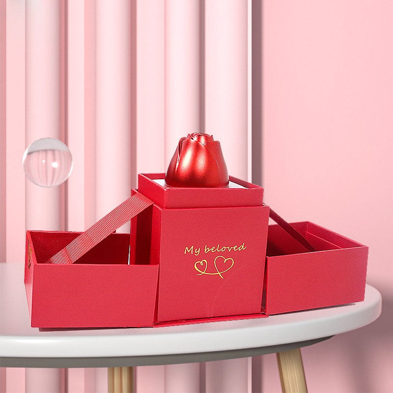 Diamond Stone Necklace + Rose Box