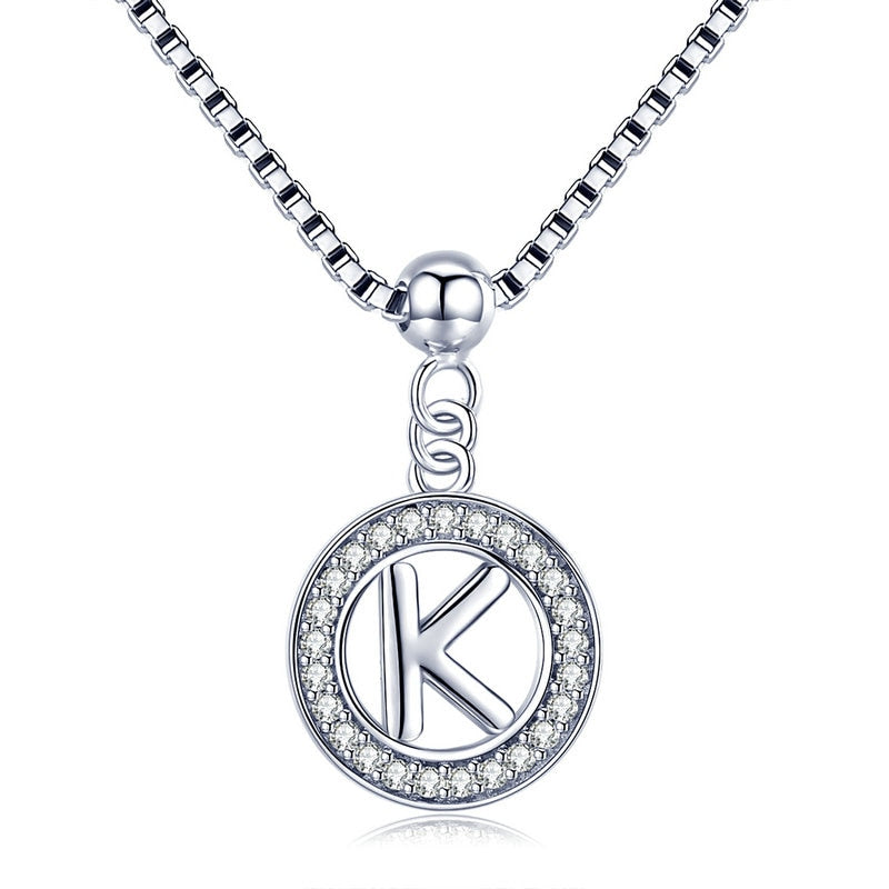 925 Silver Initial Letter Necklace