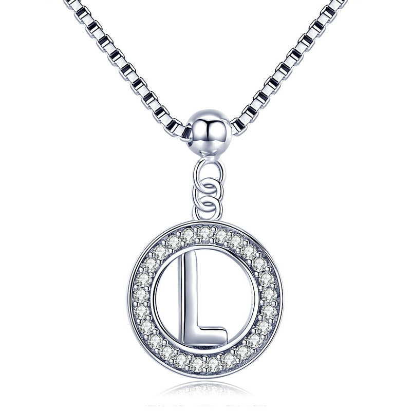 925 Silver Initial Letter Necklace