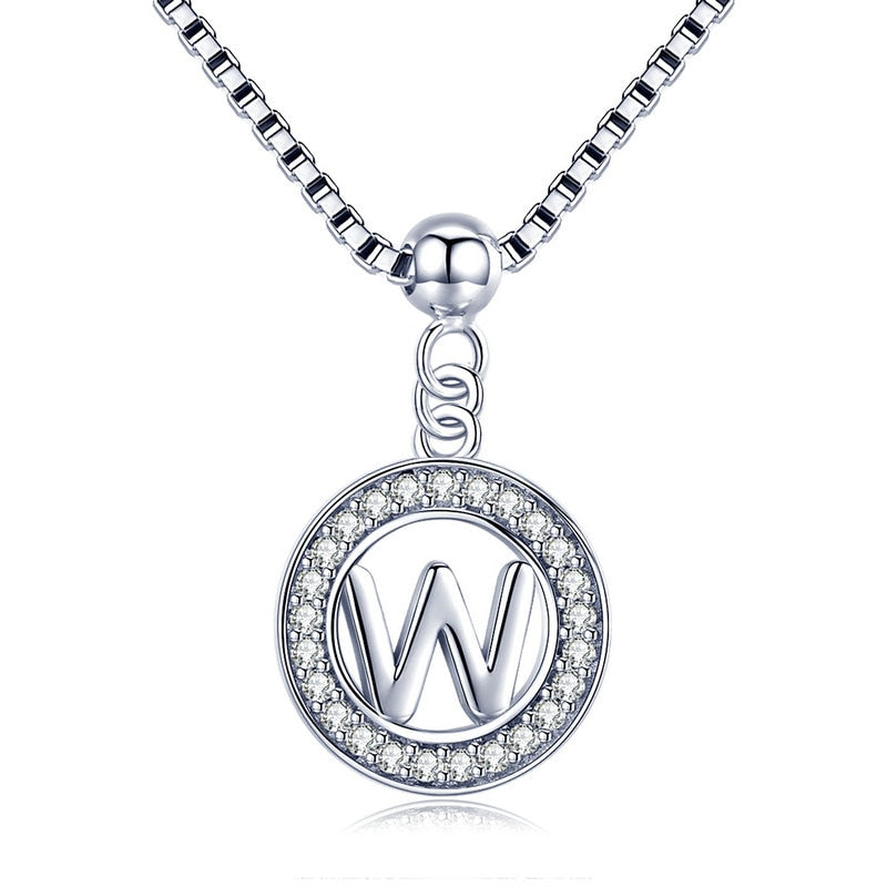 925 Silver Initial Letter Necklace