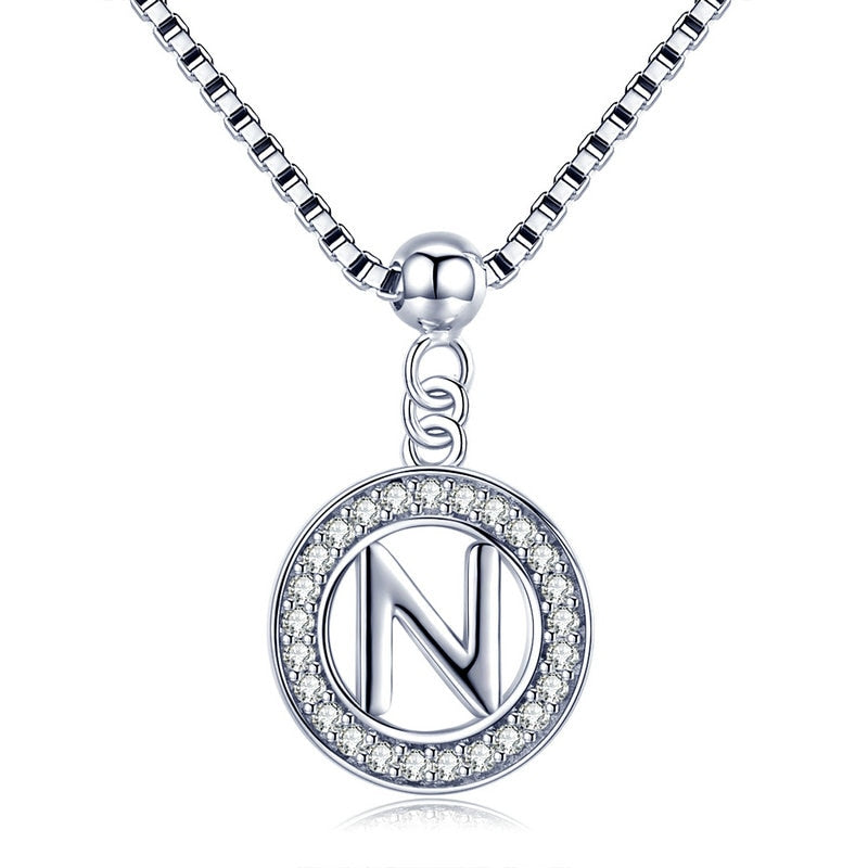 925 Silver Initial Letter Necklace