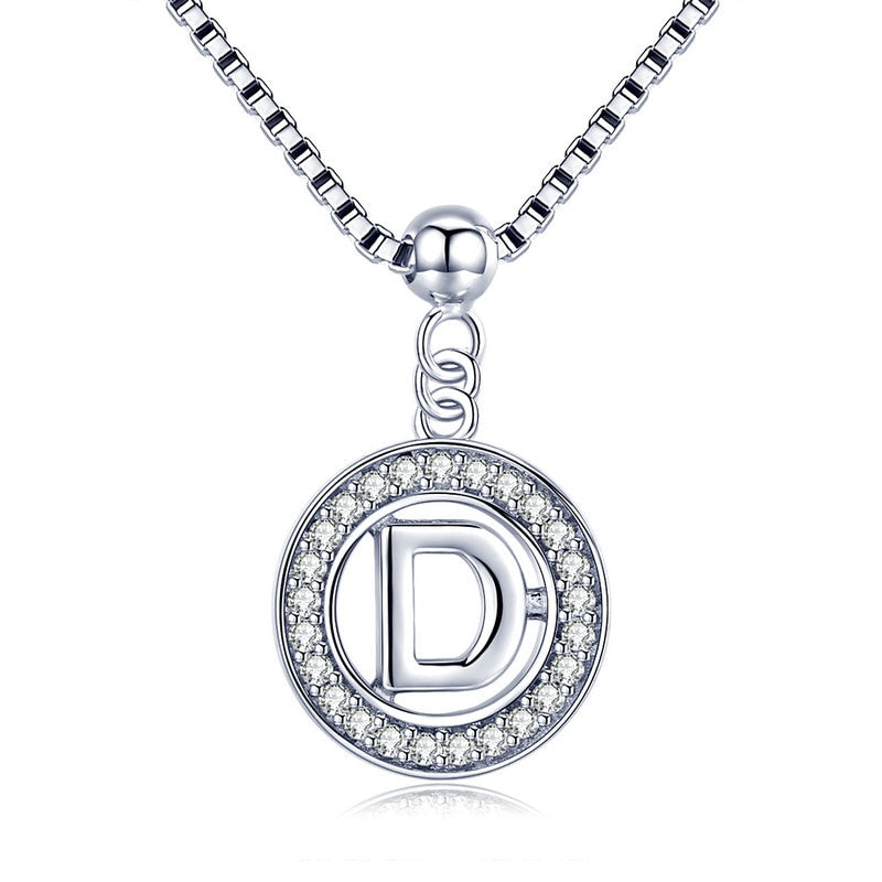 925 Silver Initial Letter Necklace