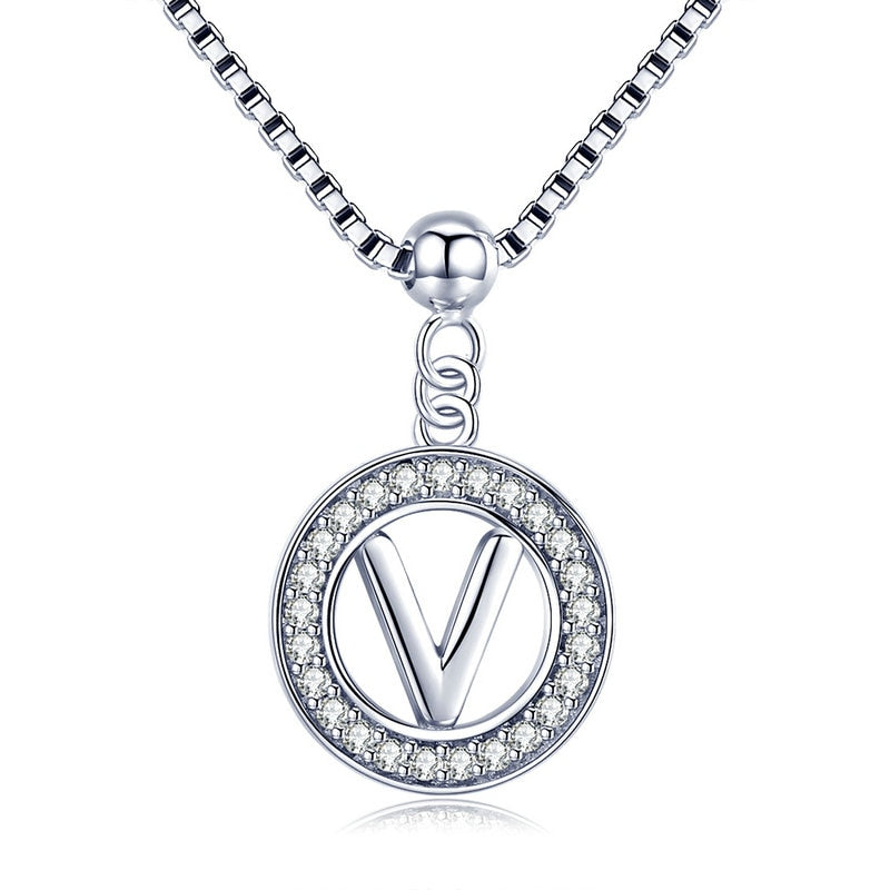 925 Silver Initial Letter Necklace