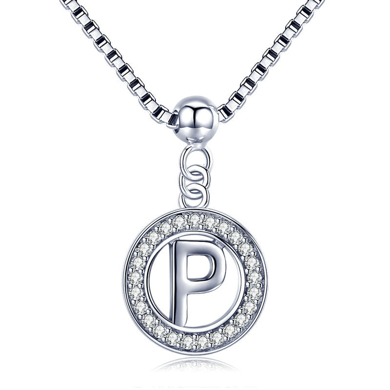925 Silver Initial Letter Necklace