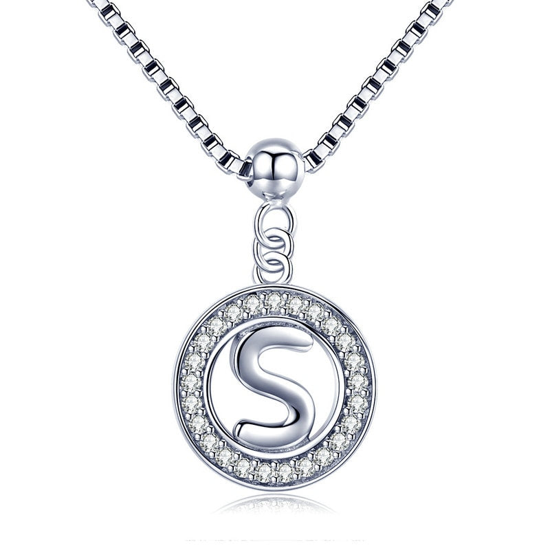 925 Silver Initial Letter Necklace