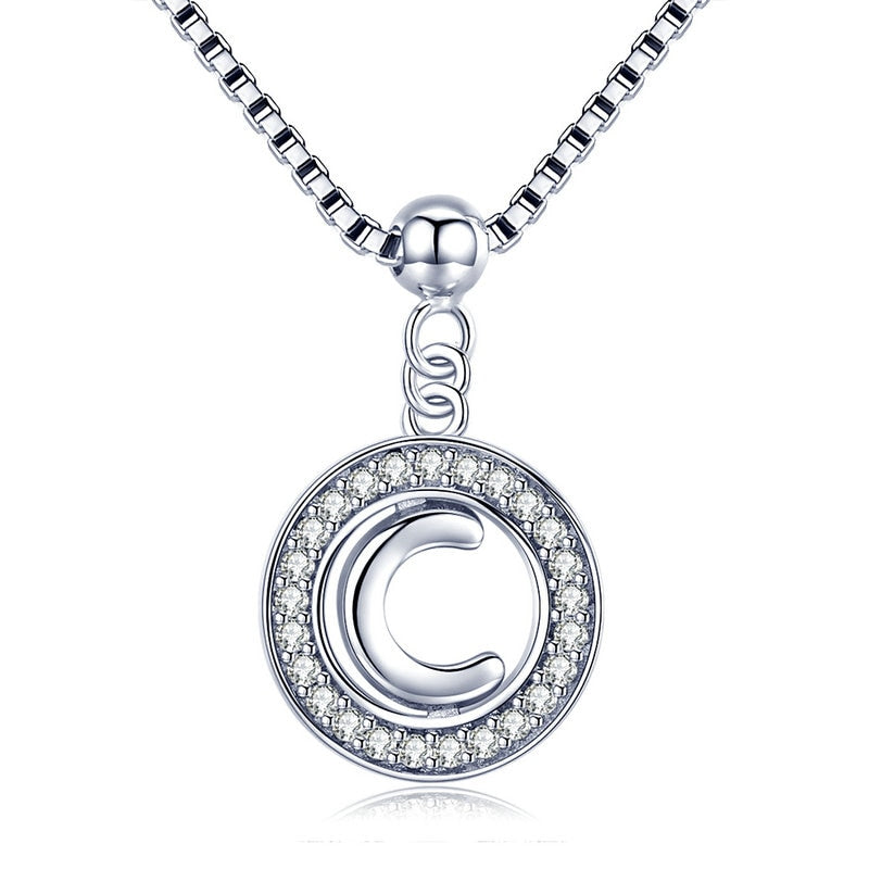 925 Silver Initial Letter Necklace