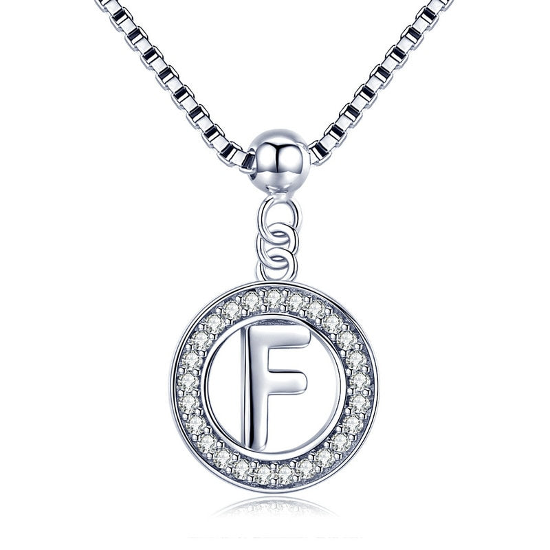 925 Silver Initial Letter Necklace