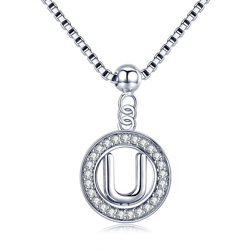 925 Silver Initial Letter Necklace