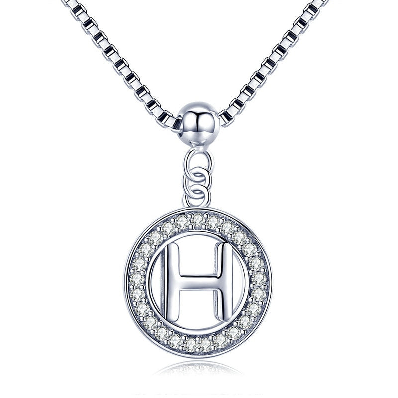 925 Silver Initial Letter Necklace