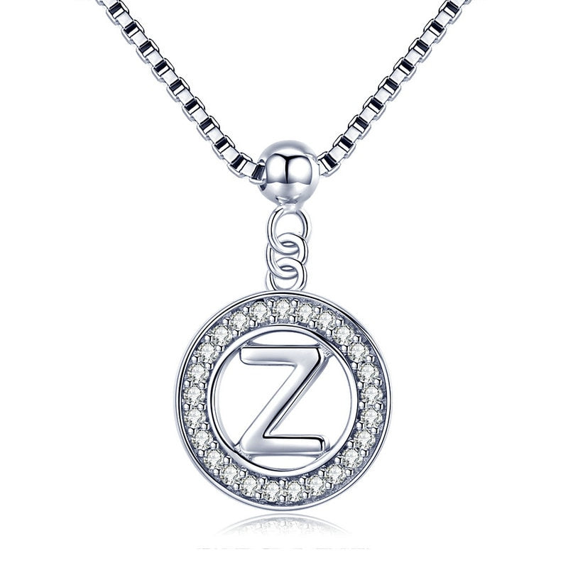 925 Silver Initial Letter Necklace