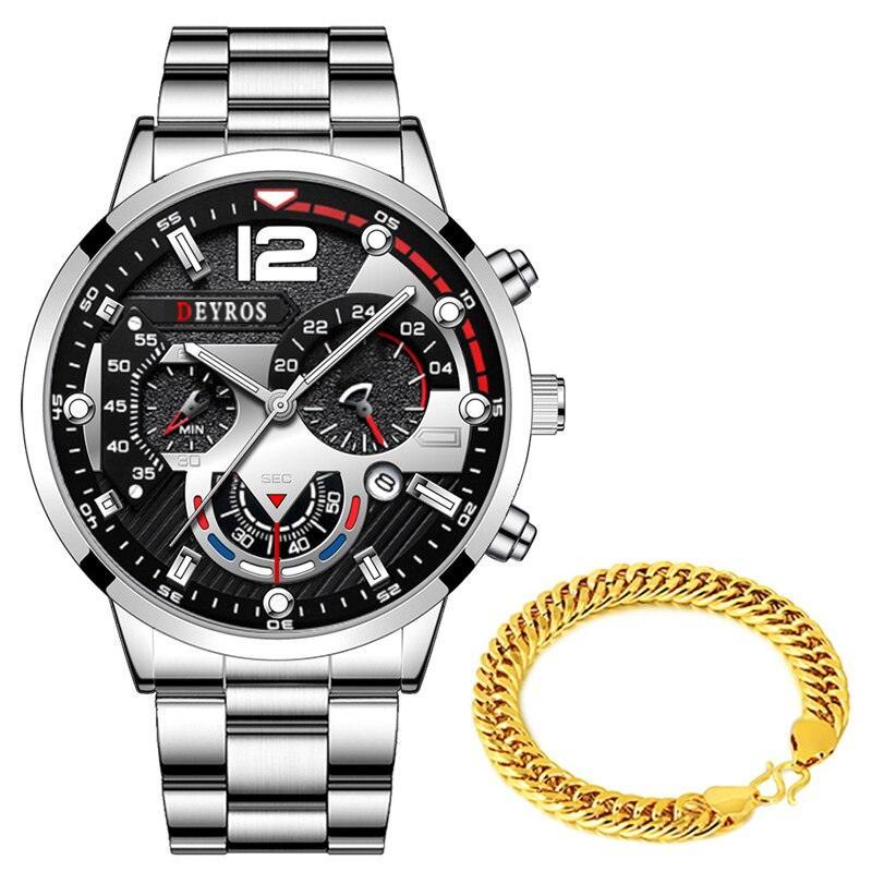 Conjunto Relógio Masculino Luxo - UsePulses