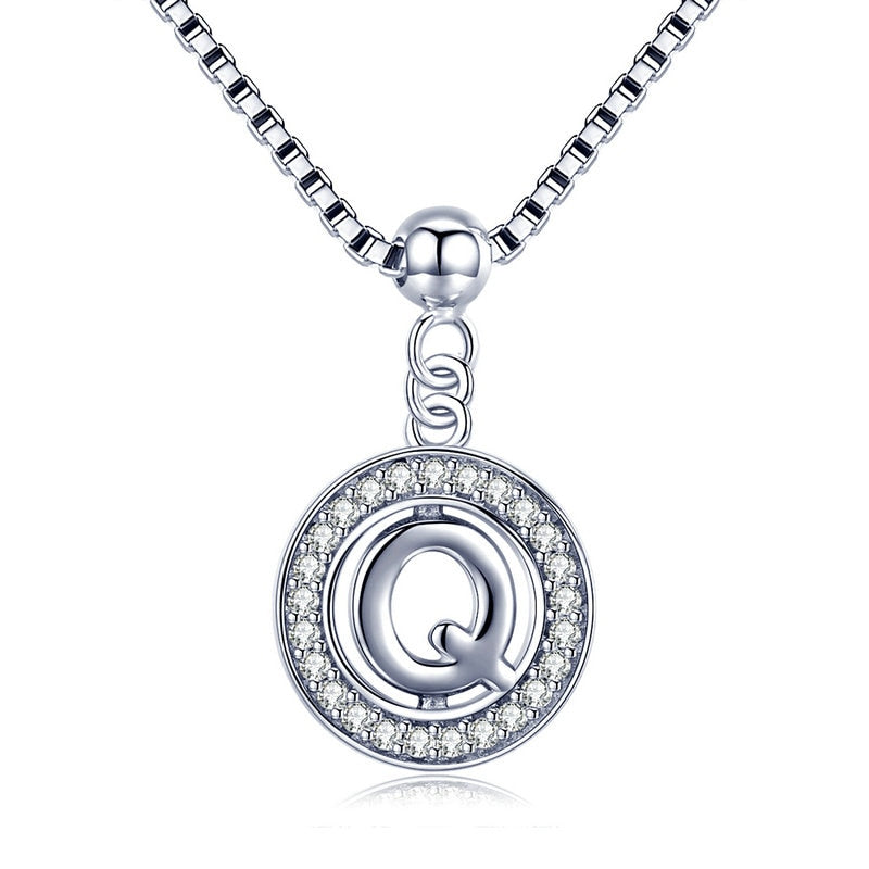 925 Silver Initial Letter Necklace