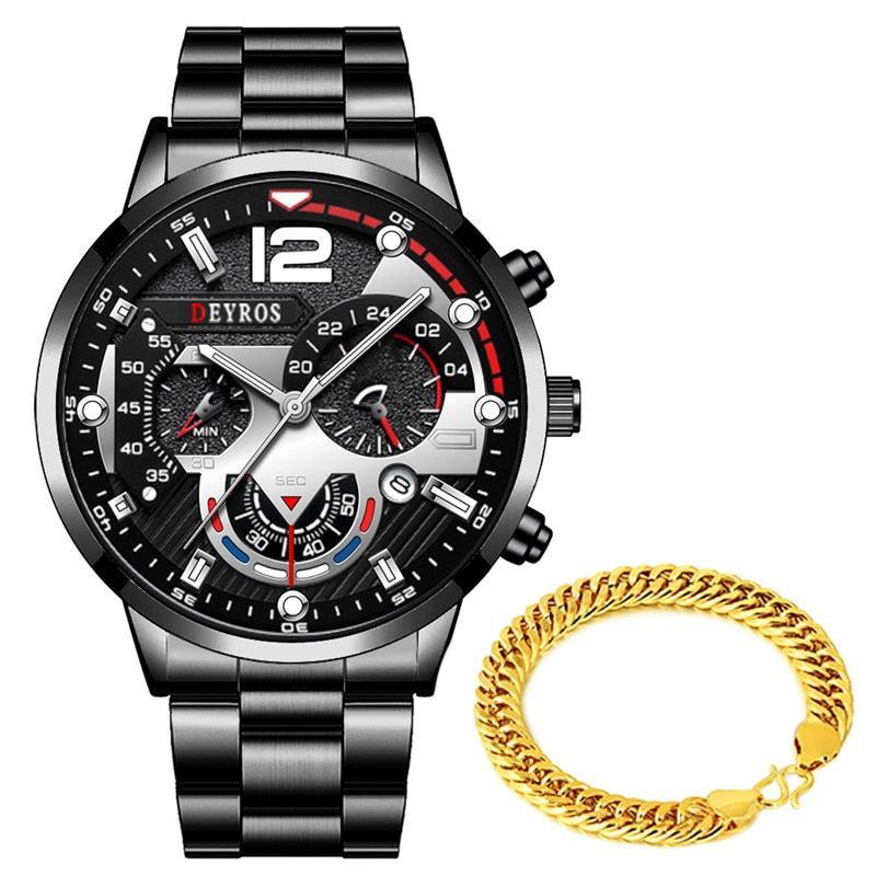 Conjunto Relógio Masculino Luxo - UsePulses