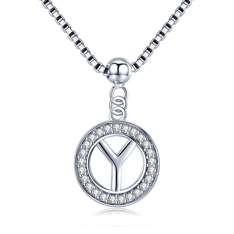 925 Silver Initial Letter Necklace