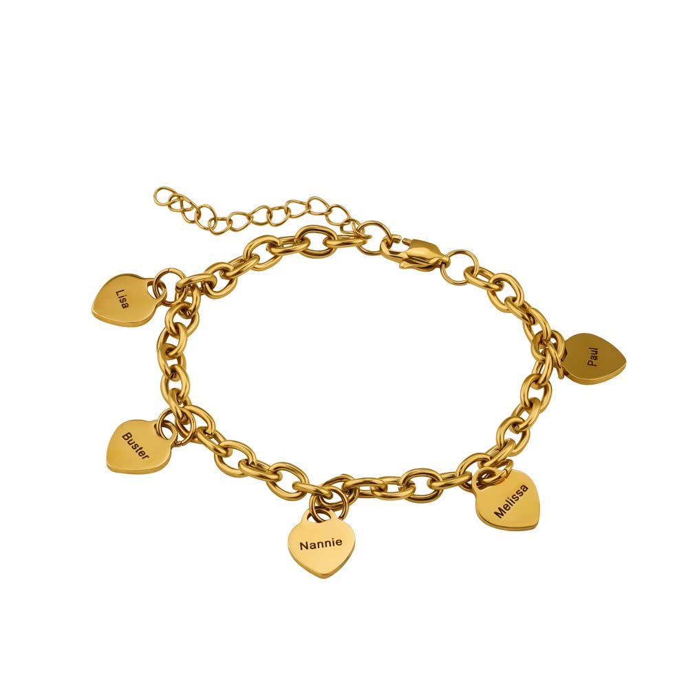 Personalized Heart Charm Bracelet