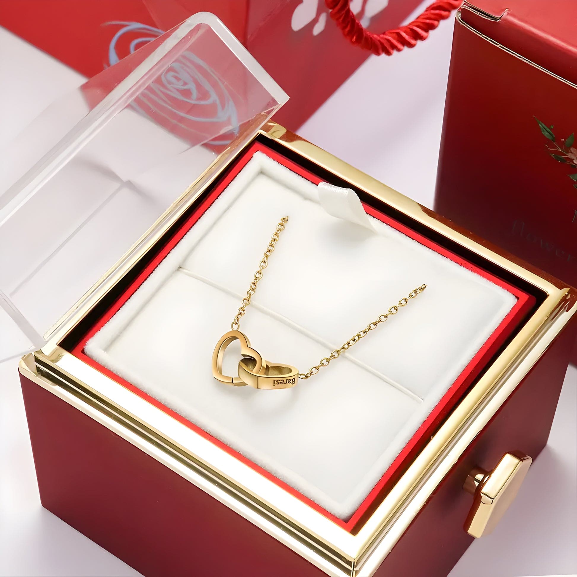 Engraved Necklace – With Real Rose – For My Love