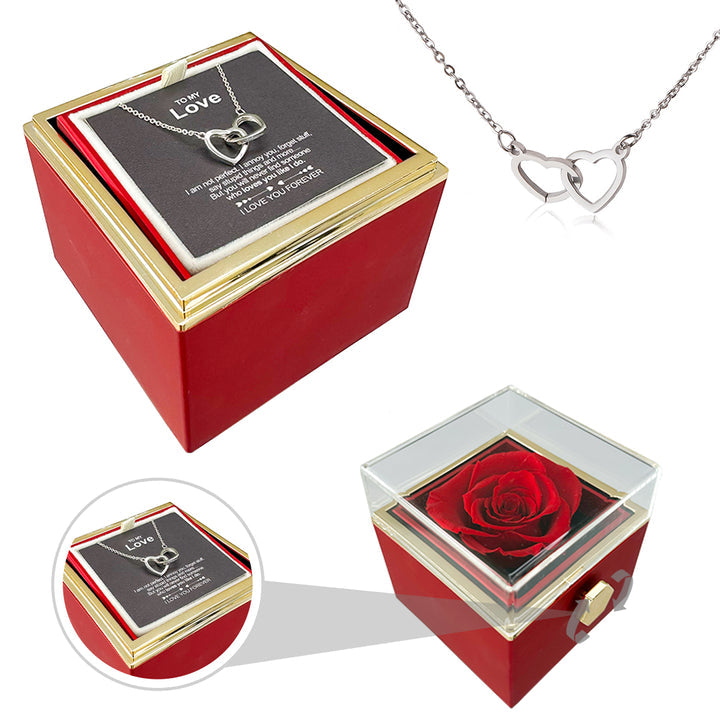 Engraved Necklace – With Real Rose – For My Love