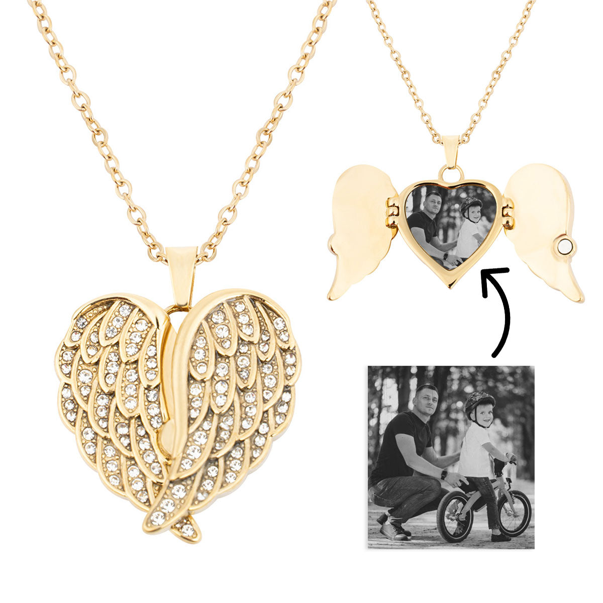 Personalized My Angel Necklace 925 Sterling Silver + Gift Box with 6 Roses