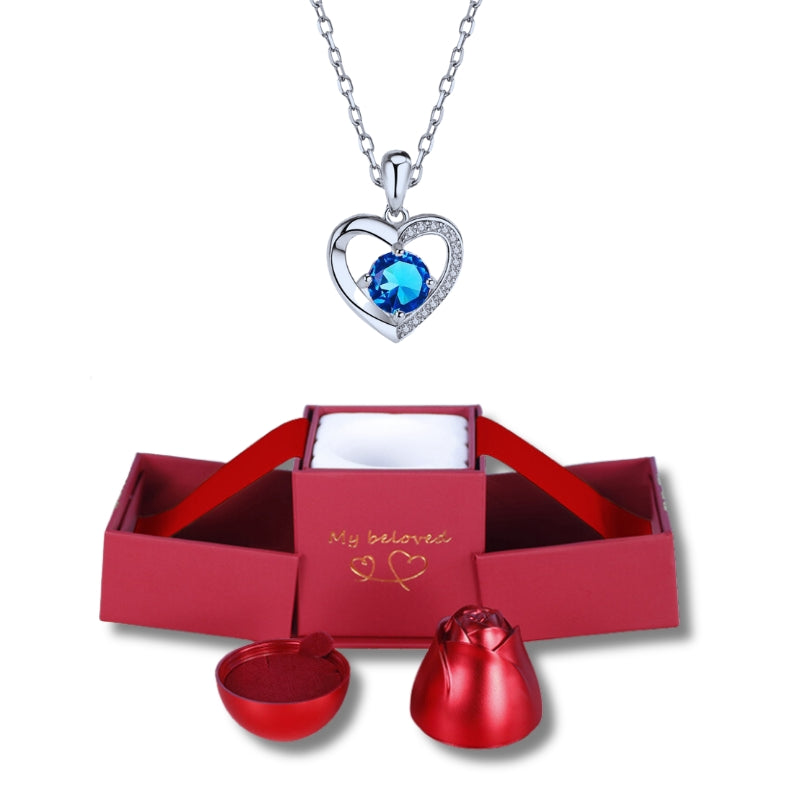 Diamond Stone Necklace + Rose Box