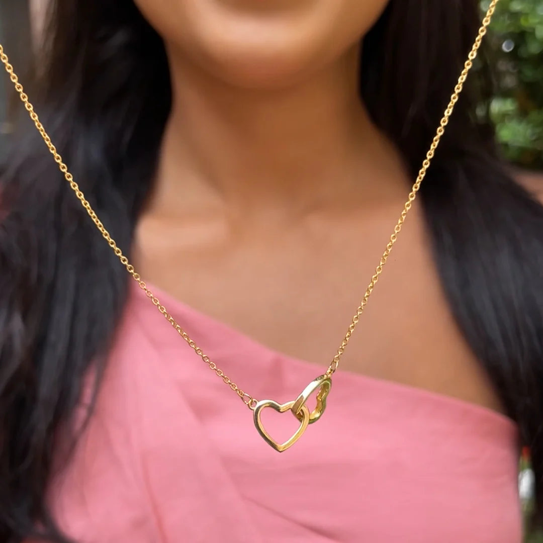Heart Ring & Necklace Set – With Real Rose Bear Giftbox