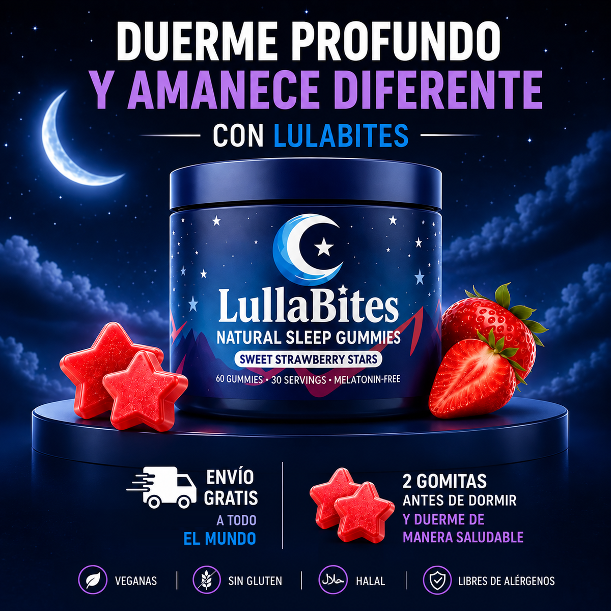 LullaBites gomitas para dormir sin melatonina – envío gratis a todo el mundo