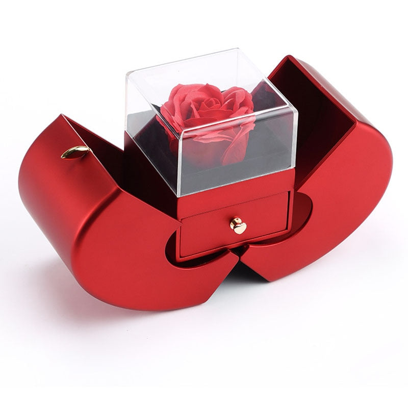 Heart Gift Box with Real Rose