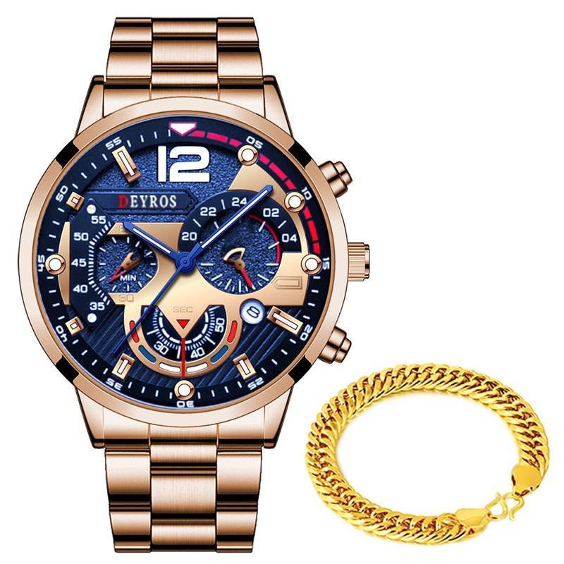 Conjunto Relógio Masculino Luxo - UsePulses