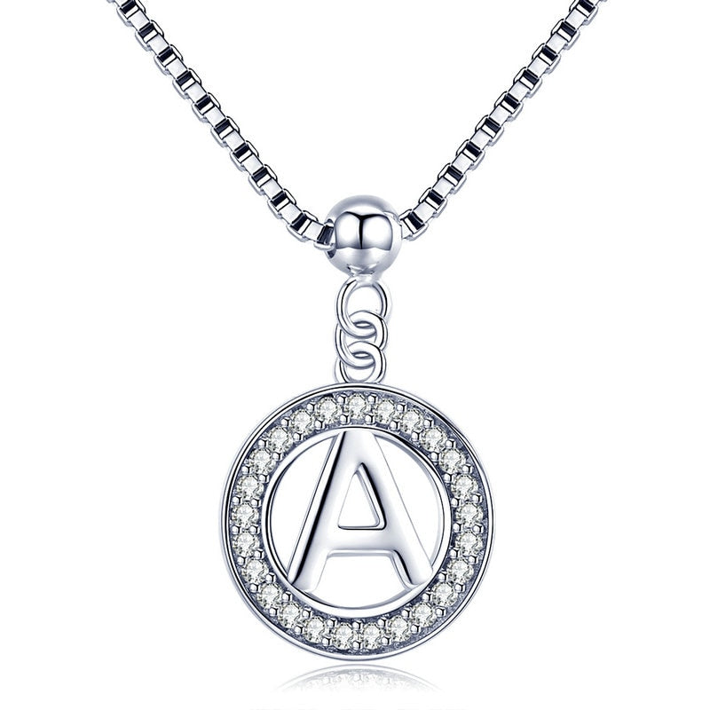 925 Silver Initial Letter Necklace