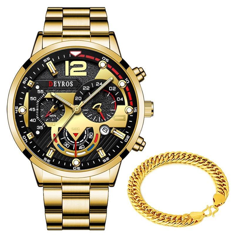 Conjunto Relógio Masculino Luxo - UsePulses